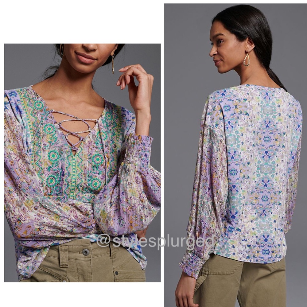 NWT ANTHRO Olivia Printed Top size small